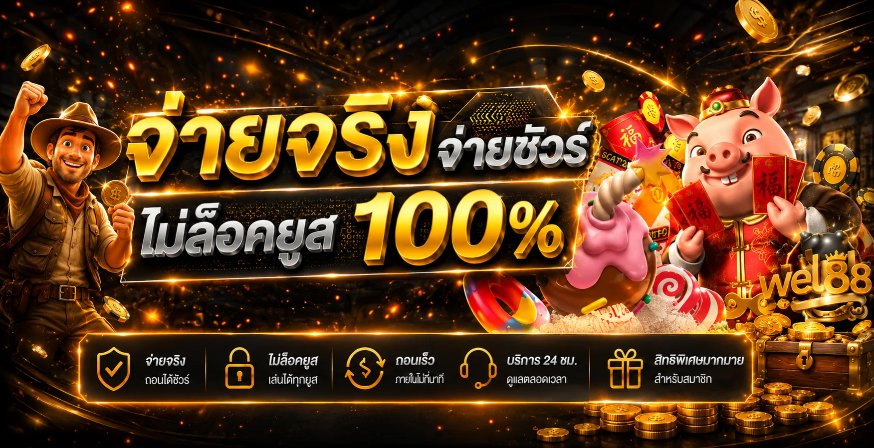 แบนเนอร์ wel88 จ่ายจริงและดูแลสมาชิก